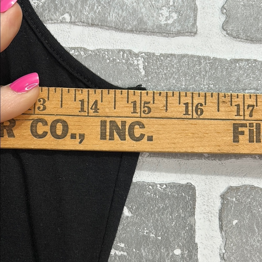 Michael Stars Black Ruched Midi Dress Small Racerback Stretch USA Made NWOT - Picture 6 of 8